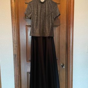 Beautiful long dress with silver sparkles on top